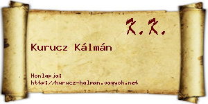 Kurucz Kálmán névjegykártya